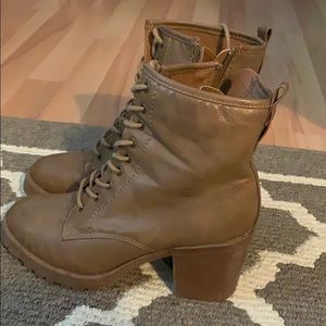 Lace up heeled booties